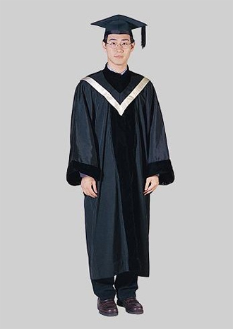 The front of the bachelor's gown.